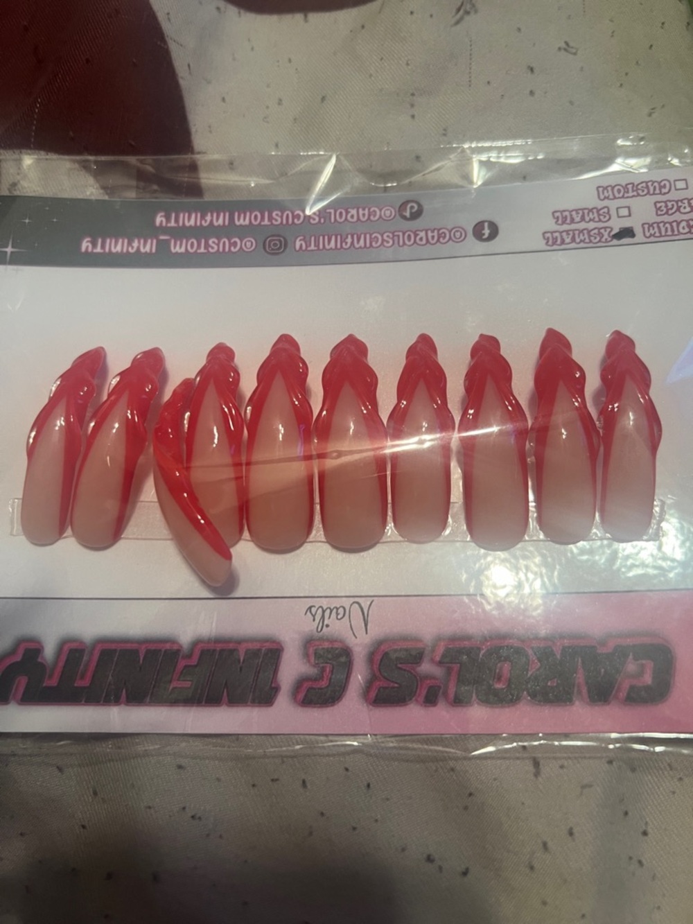 Red Ombre Stiletto Press-On Nails
